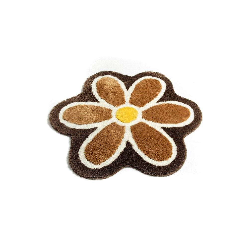 Barna fürdőszobai kilépő ø 90 cm Flower Foutastic
