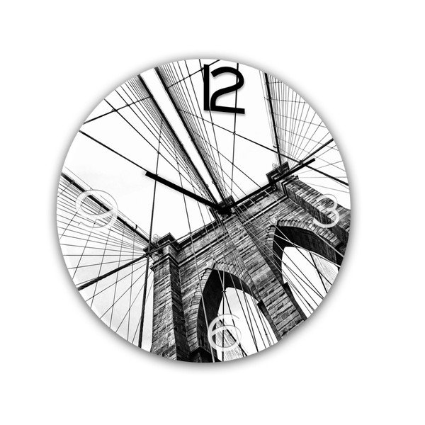 Glassclock Brooklyn falióra, ⌀ 30 cm - Styler-image-1