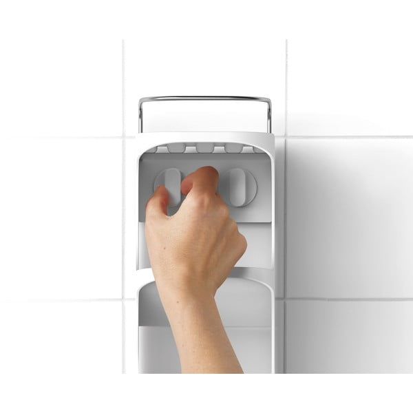 Fehér öntapadós műanyag fürdőszoba polc Capsule - Joseph Joseph-image-2