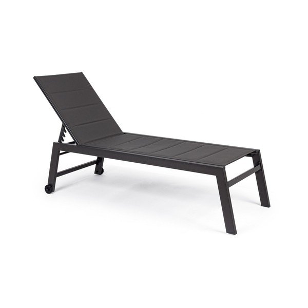 Antracitszürke fém kerti napozóágy Hilde   – Bizzotto