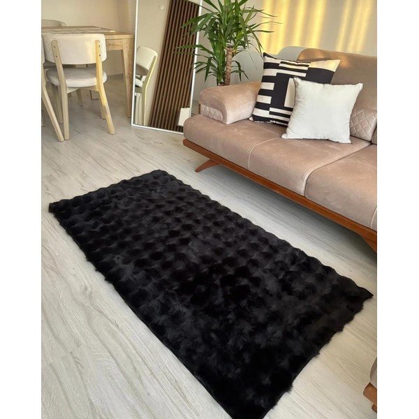 Fekete mosható szőnyeg 150x230 cm Bubble Black – Mila Home-image-1