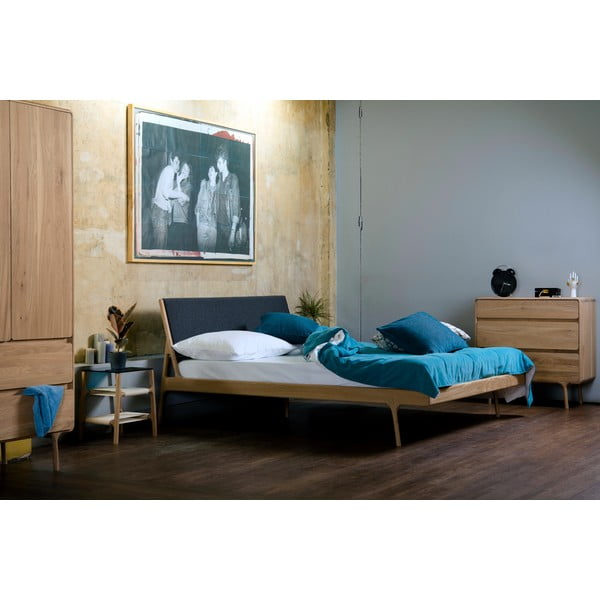 Fawn tömör tölgyfa ruhásszekrény 2 fiókkal - Gazzda-image-1