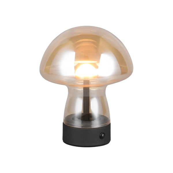 Borostyán színű LED asztali lámpa üveg búrával (magasság 18 cm) Dooley – Trio-image-1