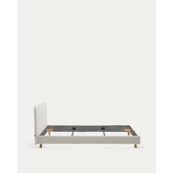 Szürke kárpitozott franciaágy ágyrács nélkül 160x200 cm Valma – Kave Home-image-4