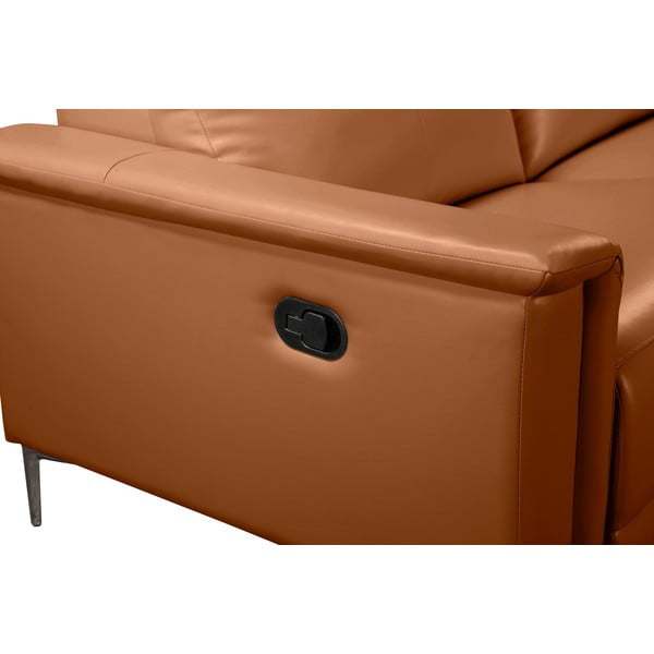 Barna bőrutánzat sarokkanapé (jobb oldali) Lund – Støraa-image-3