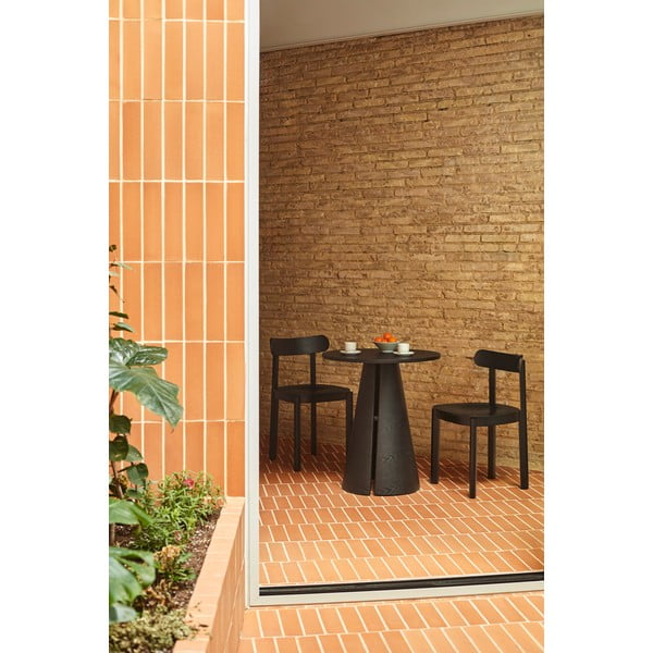 Kerek étkezőasztal kőrisfa dekoros asztallappal ø 65 cm Cep – Teulat-image-2