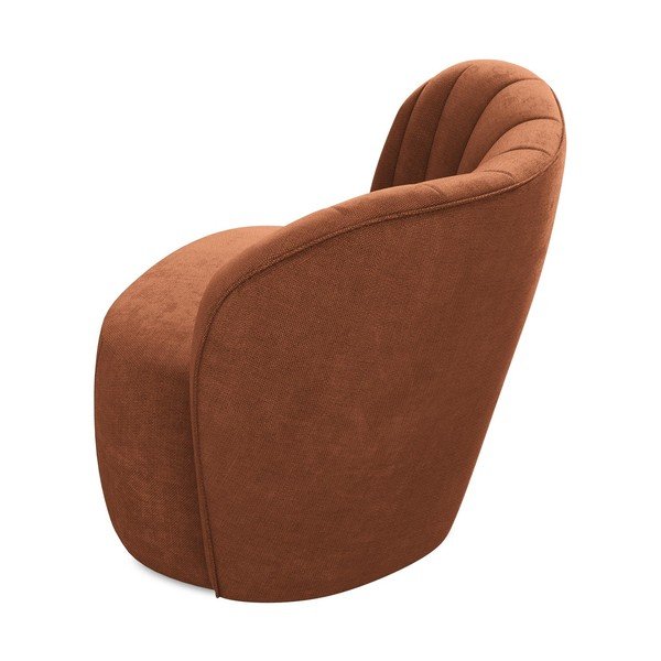 Terrakotta színű zsenília fotel Keloa – Makamii-image-3