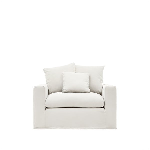 Fehér fotel huzat 140 cm Nora – Kave Home-image-2