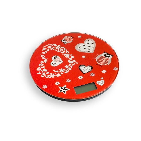 Incanto piros konyhai digitális mérleg, ⌀ 18,5 cm - Brandani