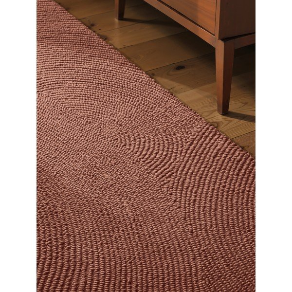 Terrakotta színű kézi szövésű gyapjú futószőnyeg 80x200 cm Calmio – Hanse Home-image-1