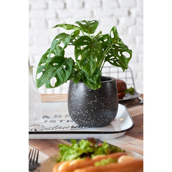 Braydon fekete-szürke beton virágcserép - Kave Home-image-3