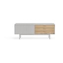 Szürke-natúr színű TV-állvány tölgyfa dekorral 140x52 cm Sierra – Teulat