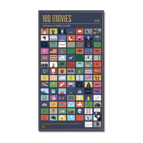 100 Movies You Must See plakát, 54,5 x 98 cm - DOIY