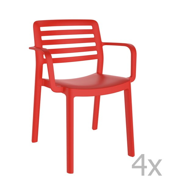 Wind piros kerti fotel, 4 darab - Resol