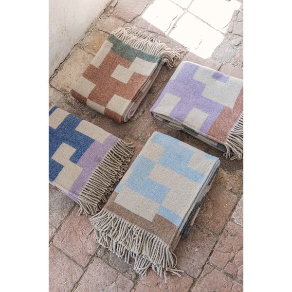 Kék-barna gyapjúkeverék takaró 130x190 cm Maze – Mette Ditmer Denmark-image-2