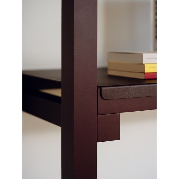 Borvörös bükkfa polcos állvány 274x180x37 cm Noru – noo.ma-image-3