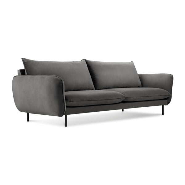 Vienna sötétszürke bársony kanapé, 200 cm - Cosmopolitan Design