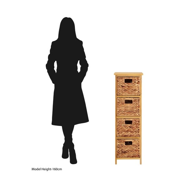 Natúr színű paulownia magas komód 32x100 cm – Premier Housewares-image-3