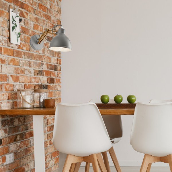 Szürke-barna fali lámpa ø 15 cm Marcello – LAMKUR-image-2