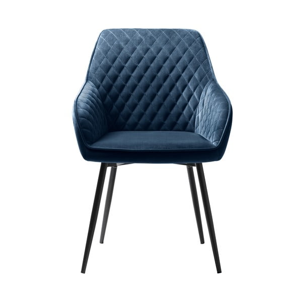 Kék kárpitozott karfás étkezőfotel Milton – Unique Furniture-image-1