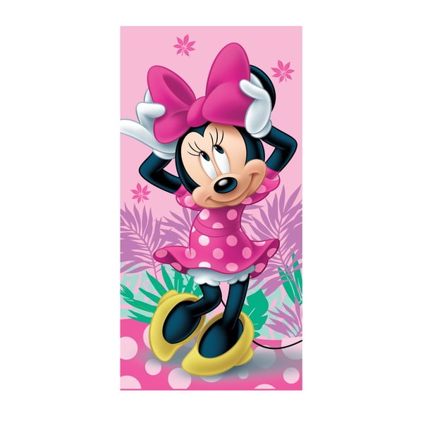 Rózsaszín pamut gyerek fürdőlepedő 70x140 cm Minnie "Pink" – Jerry Fabrics