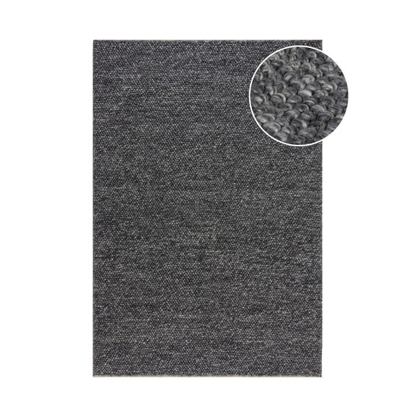 Sötétszürke kézi szövésű gyapjúkeverék szőnyeg 120x170 cm Minerals – Flair Rugs