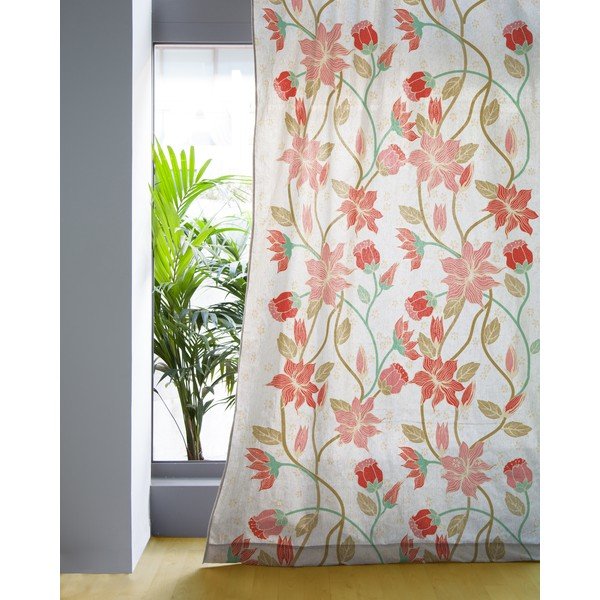 Amazonia rózsaszín-bézs lenkeverék függöny, 140 x 270 cm - Tierra Bella-image-1