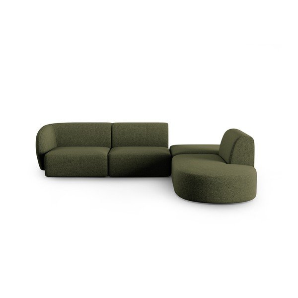 Zöld zsenília sarokkanapé (jobb oldali-L alakú) Paolo – Milo Casa