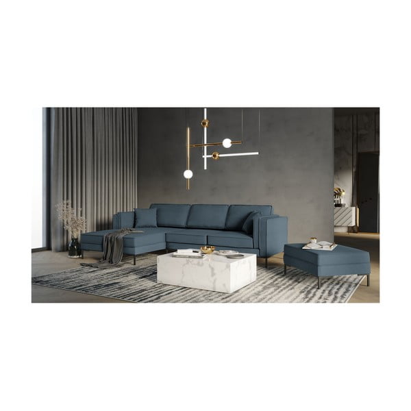 Attilio kék sarokkanapé, bal oldali - Milo Casa-image-4