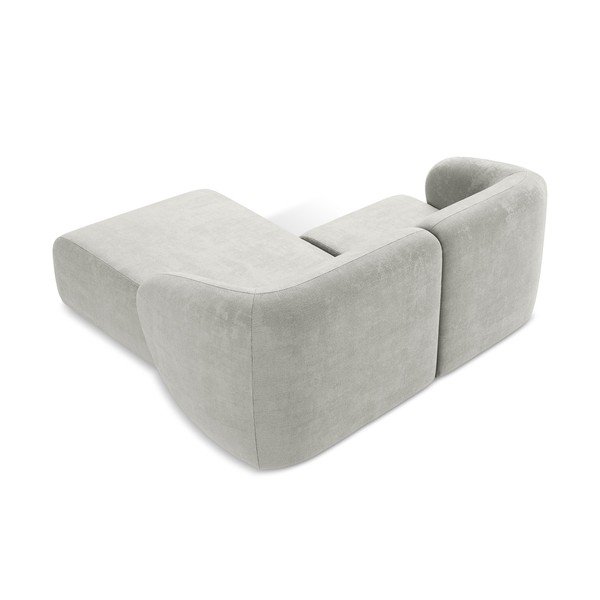 Világosszürke zsenília sarokkanapé (jobb oldali-heverő résszel) Lani – Makamii-image-3