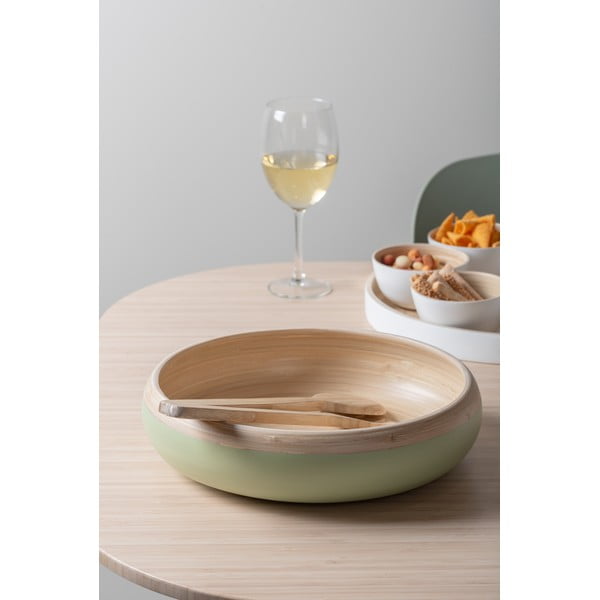 Világoszöld bambusz szervírozó tál ø 30 cm Puro – PT LIVING-image-1