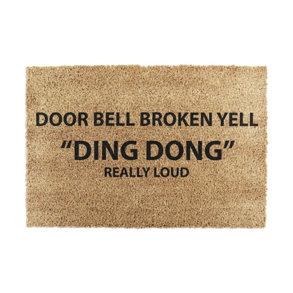 Kókuszrost lábtörlő 40x60 cm Yell Ding Dong – Artsy Doormats