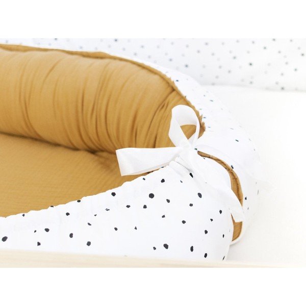 Dots narancssárga-fehér pamut babafészek - Benlemi-image-1