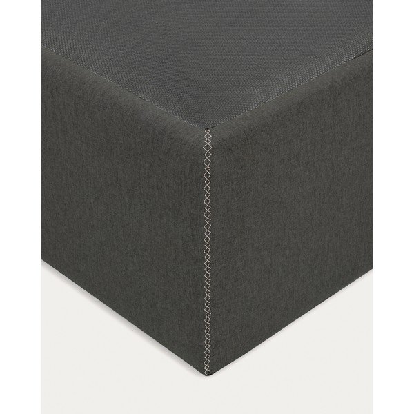 Fekete kárpitozott ágyneműtartós egyszemélyes ágy 90x190 cm Matters – Kave Home-image-3