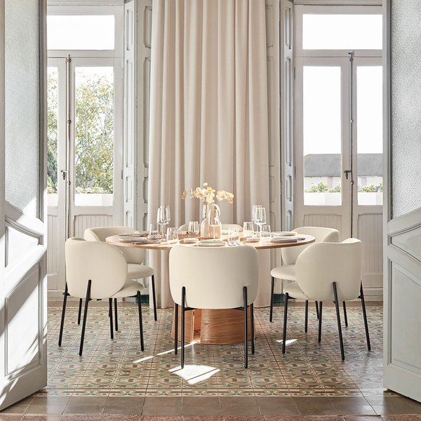 Kerek étkezőasztal kőrisfa dekorral ø 157 cm Cep – Teulat-image-3