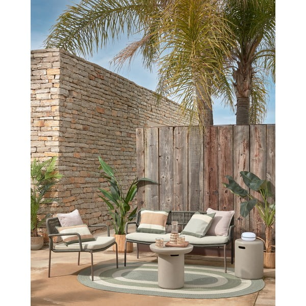 Leeith zöld-bézs párnahuzat újrahasznosított műanyagból, 45 x 45 cm - Kave Home-image-3