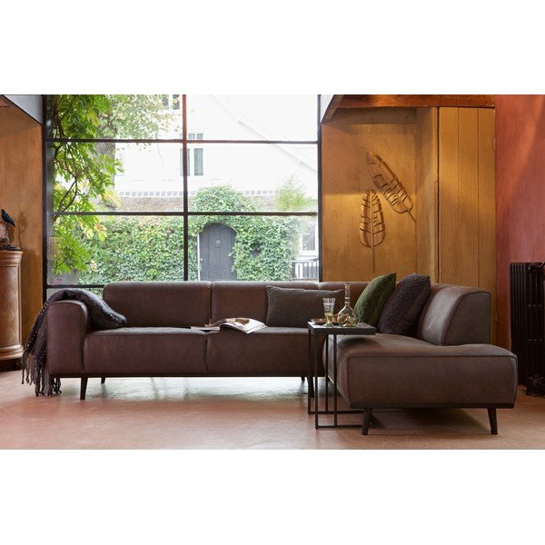 Shape fekete asztalka újrahasznosított teakfa asztallappal- BePureHome-image-1
