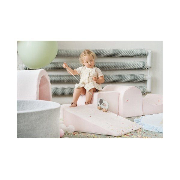 Rózsaszín bársony habszivacs játszótér 4 db-os magasság 30 cm 225x90 cm Montessori – Meowbaby-image-3