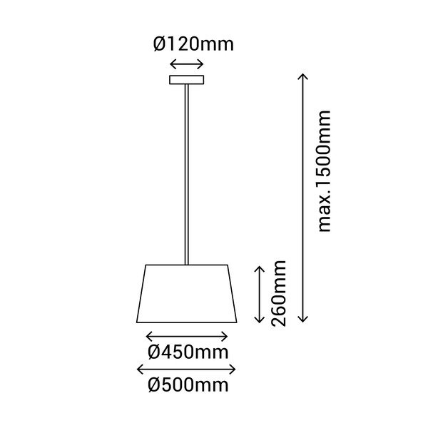 Szürke függőlámpa textil búrával ø 50 cm – SULION-image-3
