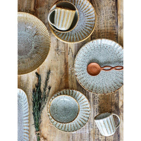 Bézs kőedény bögre lattéhoz 350 ml Fleur – Bloomingville-image-2