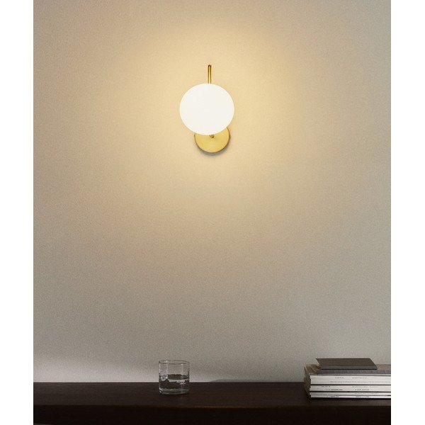 Fehér-aranyszínű fém fali lámpa ø 15 cm Brisia – Kave Home-image-1