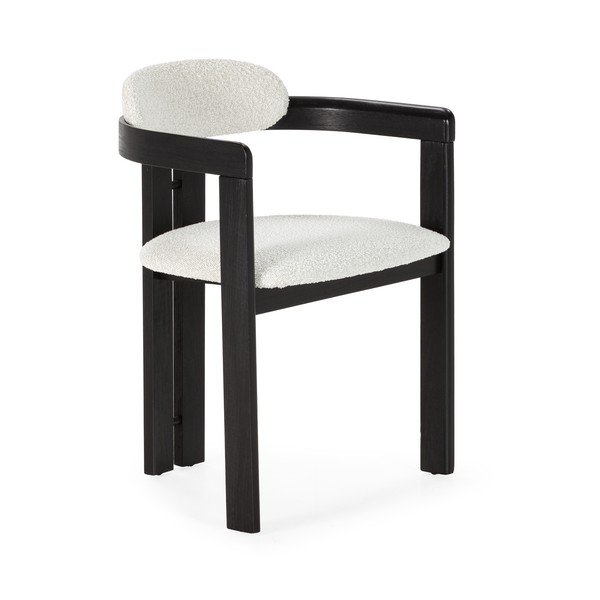 Fehér-fekete kárpitozott karfás étkezőfotel szett 2 db-os Eiden – MOME