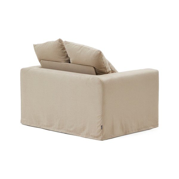 Bézs len fotel Nora – Kave Home-image-3