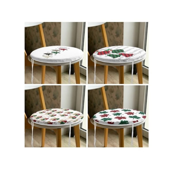 Székpárna szett karácsonyi mintával 4 db-os  ø 40 cm Tartan – Mila Home-image-3