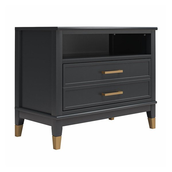 Fekete éjjeliszekrény Westerleigh – CosmoLiving by Cosmopolitan-image-2
