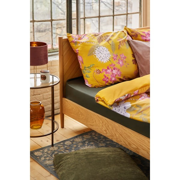 Blossom okker kétszemélyes pamutszatén ágyneműhuzat, 200 x 220 cm - Bonami Selection-image-1