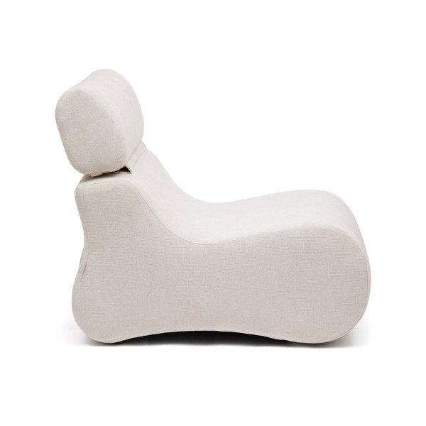 Fehér-világos rózsaszín zsenília fotel Club – Kave Home-image-2