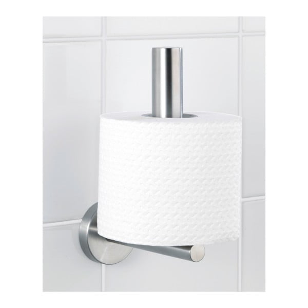 Matt ezüstszínű fali rozsdamentes acél WC-papír tartó Bosio – Wenko-image-1