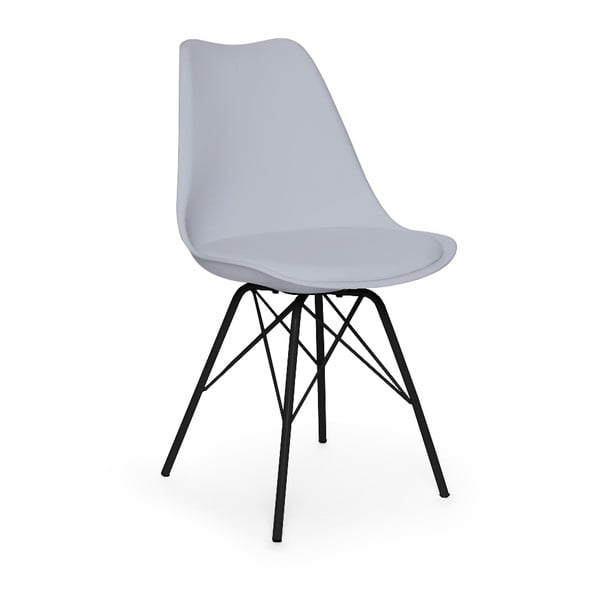 Eco szürke szék, fekete fém lábakkal - Bonami Essentials
