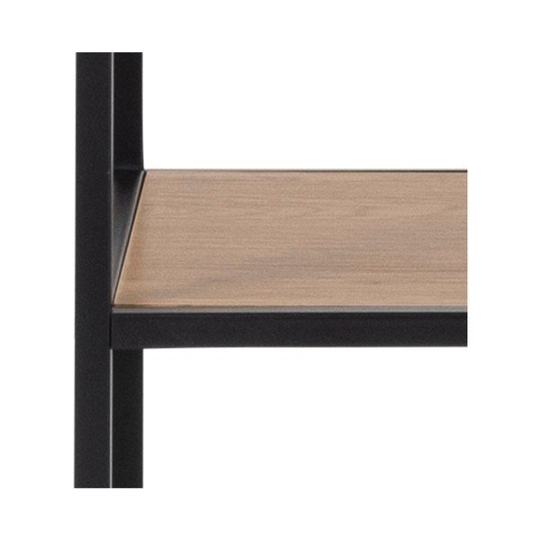 Fekete-natúr színű könyvespolc tölgyfa dekorral 135x185 cm Seaford – Actona-image-4